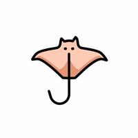 Stingray icon. Outline illustration of manta ray icons for web vector
