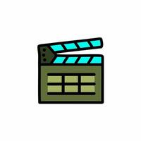 clapperboard icon on white background vector