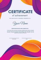 modern certificate colorful abstract waves vector