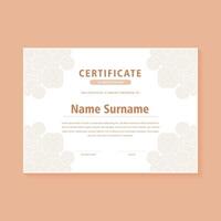 Soft abstract style business certificate vector