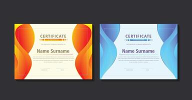 modern certificate colorful abstract waves vector