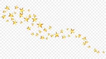 Glitter shiny gold star with curve swirl line illustration on background vector