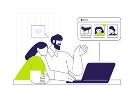 Being matched with a child abstract concept illustration. vector