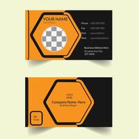 Yellow And Black Minimalist Business Card Layout Minimal design vector