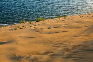 The very beautiful beach in Albania with sand dunes on the coast of the Adriatic Sea. Rana e Hedhun a nice spot Sand-Dune. photo