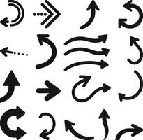 Set of different arrows. Torn paper arrows. Elements for collage. vector