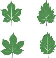 Green leaf icons set. Leaves icon on isolated background. vector