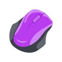 Computer mouse in flat design. Wireless input accessory for computer control. illustration isolated. vector