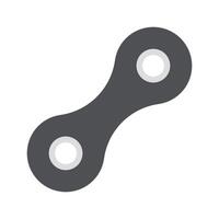 Bicycle chain link in flat design. Mountain bike component in closeup. illustration isolated. vector