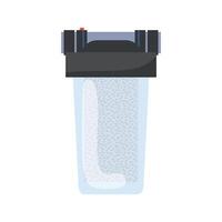Water filter with filler in flat design. Purification system element. illustration isolated. vector