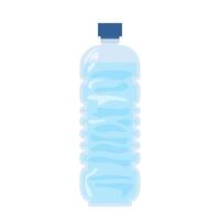 Water in plastic bottle in flat design. Full drink container with cap. illustration isolated. vector