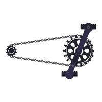 Bicycle chain drive in flat design. Mountain bike gear with crankset. illustration isolated. vector