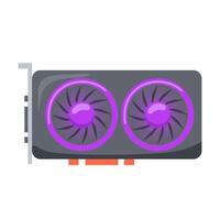 Graphic card in flat design. Computer hardware component for gaming. illustration isolated. vector