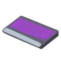 Computer wireless keyboard in flat design. Gamer accessory for gaming. illustration isolated. vector
