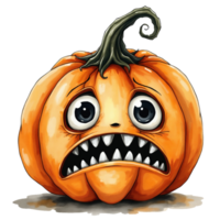 A pumpkin with sharp teeth and a stem cutouts png
