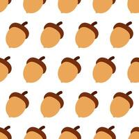 Seamless pattern of autumn acorns vector