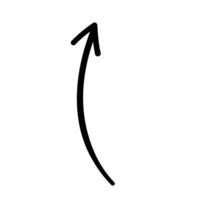 Single hand draw black and white arrow up in doodle, flat style isolated on white background. illustration sketch design element.Icons. vector