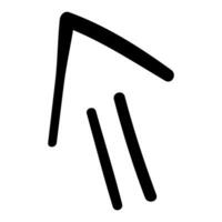 Single hand draw black and white arrow up with streaks in doodle, flat style isolated on white background. illustration sketch design element.Icons. vector