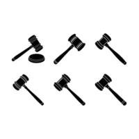 Stylish gavel and line art design for print and digital use vector