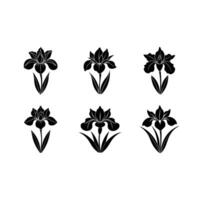 Elegant and line art design of an iris flower for printables vector