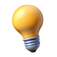 3D Render of Light Bulb Icon png