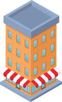 Isometric Building with Storefront vector