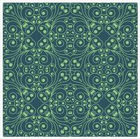 Seamless pattern with green swirls on blue background vector