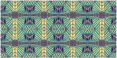 A blue and yellow geometric pattern vector