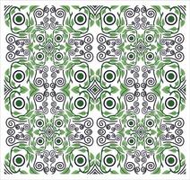 A green and white floral pattern vector