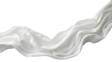Floating Elegant White Fabric Isolated on Transparent Background, Smooth Wave Decoration Textile with Silky Flowing and Winding Shape, Ideal for Wedding Decor, Invitations, and Elegant Event Styling png