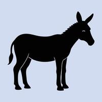 A donkey is standing in front of a blue background vector