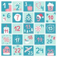 Christmas advent calendar. New year and christmas. Countdown calendar to the holidays. illustration vector