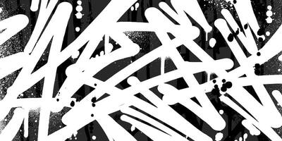 Abstract graffiti background with scribbles and brush hand-drawn style. Black and white tagging urban theme. vector
