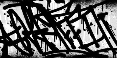 Abstract graffiti background with scribbles and brush hand-drawn style. Black and white tagging urban theme. vector
