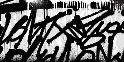 Abstract graffiti background with scribbles and brush hand-drawn style. Black and white tagging urban theme. vector