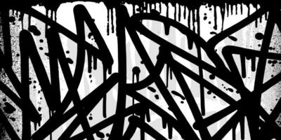 Abstract graffiti background with scribbles and brush hand-drawn style. Black and white tagging urban theme. vector