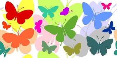 Seamless design of beautiful colorful butterflies for background. Butterfly pattern for backdrop, flyer, banner, cover, wallpaper, wall decoration, and more. vector
