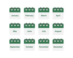 set of icons. Daily, monthly, yearly calendar icon vector