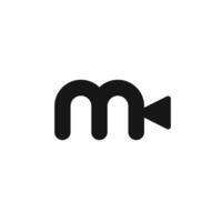 Logo letter M camera movie with blank background vector