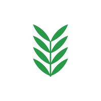 Icon green leaf unique design with blank background vector