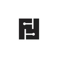 Logo square circuit motherboard with blank background vector