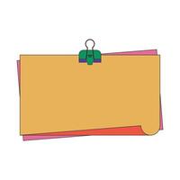 Illustration paper and clip unique design with blank background vector