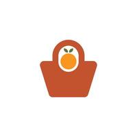 Logo bag fruit unique design with blank background vector