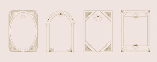 Vintage deco frame abstract background with curve vintage vector