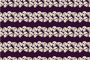 Skulls stripes on dark purple background Seamless pattern. Day of the dead greeting wallpaper idea. illustration Wrapping, wallpaper, packing or web, cards, poster, label or web, promo concept vector