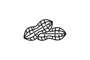 Peanuts in the shell, linear icon. Line with editable stroke design vector
