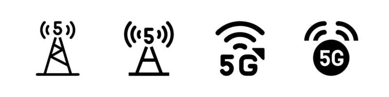 WebConnection tower icon set. Internet and mobile connection. 5g internet. vector