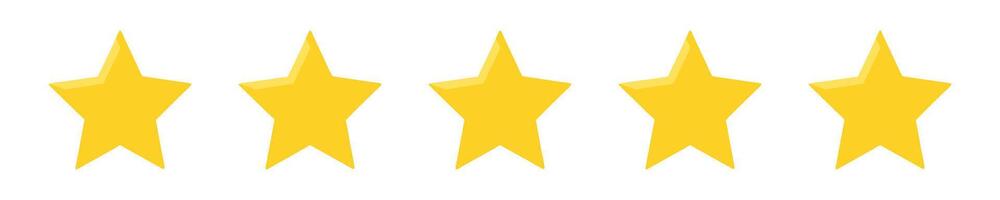 Five stars customer product rating review flat icon for apps and websites vector
