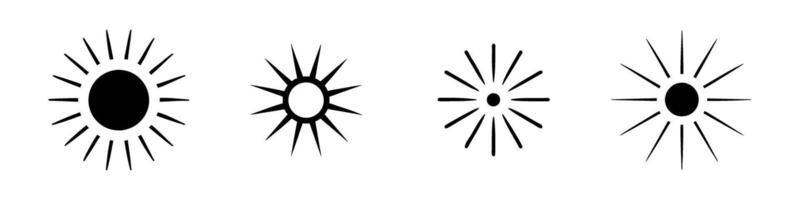 set of sun burst or sunlight icon for apps and websites vector