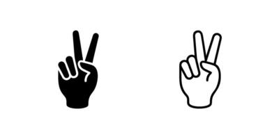 set of Hand gesture V signs for victory or peace icons for apps and websites vector